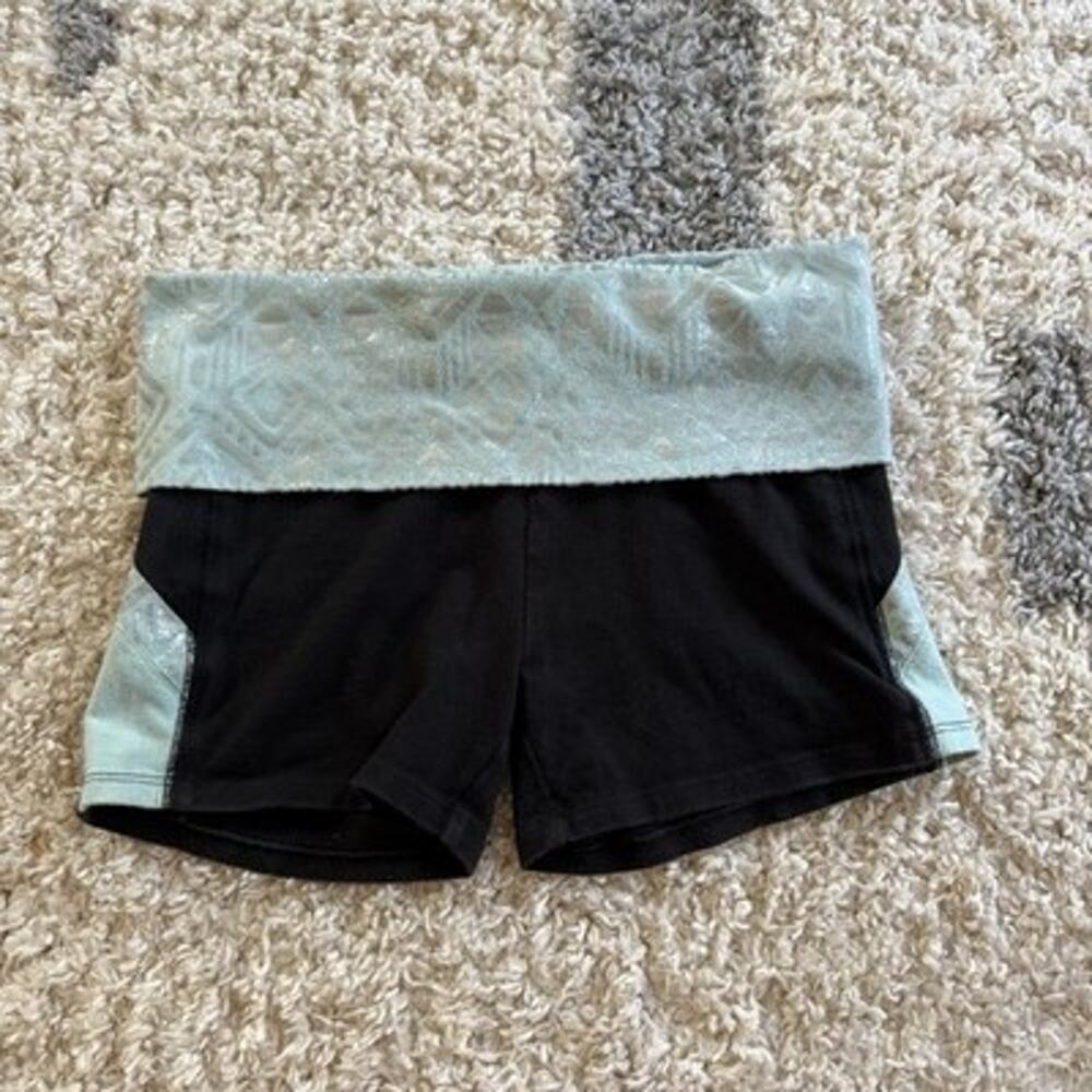 Victorias Secret PINK Womens Black Y2K Aztec Fold Over Yoga Shorts Size XS